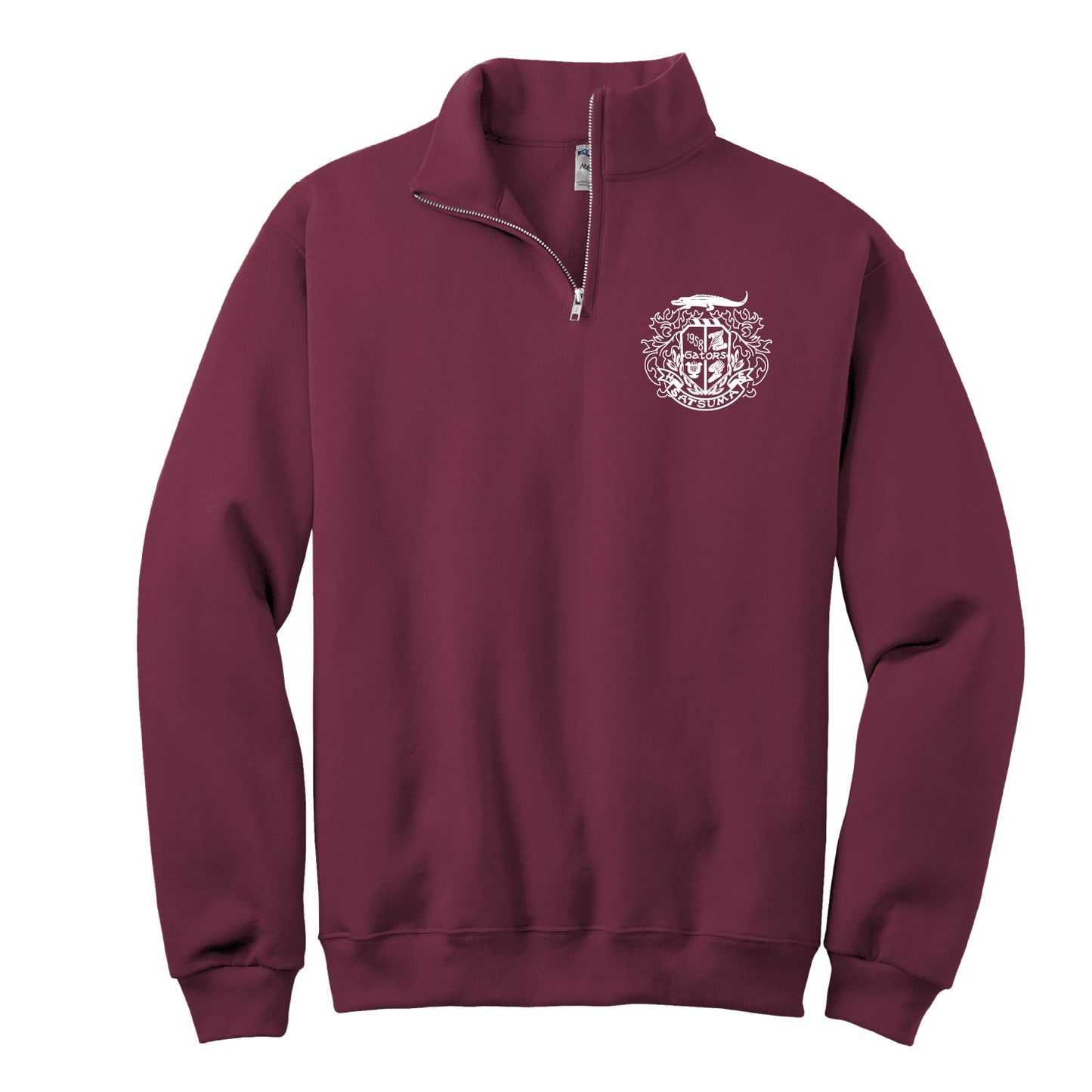 Satsuma School Crest Quarter-Zip Sweatshirt - Maroon